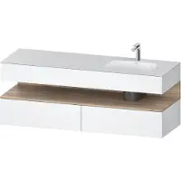 Duravit Collection One lavabo à encastrer avec meuble sous-vasque en console, 1600x550x600mm, niche en chêne mamelonné, vasque à droite, QA4796055180010