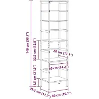 vidaXL Étagère Chêne artisanal 40 x 29,5 x 149 cm Bois d'ingénierie