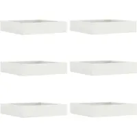 vidaXL Bordure de jardin, 6 pièces, 60 x 60 x 13 cm, acier, blanc