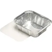 Papstar 14501 Boite De Stockage De Nourriture Jetable Aluminium, Carton, Plastique Argent