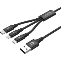 UNITEK Câble C14049BK USB 1,2 m USB 2.0 USB C Micro-USB B/Lightning Noir