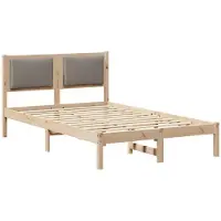 vidaXL Cadre de lit avec tête de lit taupe 120 x 190 cm Pin massif