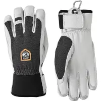 Hestra - Gants de ski chauds et résistants - Army Leather Patrol Glove Charcoal en Softshell - Taille 7 - Gris