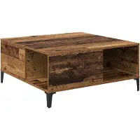 vidaXL Table basse en vieux bois 80 x 80 x 36,5 cm Bois composite