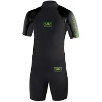 Ocean & Earth Surf School Spring 2 Mm Short Sleeve Back Zip Shorty Noir 14 Years Garçon