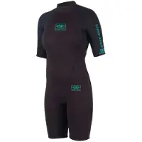 Ocean & Earth Surf School Springy 2 Mm Woman Short Sleeve Back Zip Shorty Noir 12 Femme