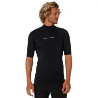 Ocean & Earth Script Short Sleeve Rash Guard Noir 16 Years Garçon