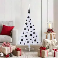 vidaXL Sapin de Noël artificiel avec 150 LED Blanc 120 cm PVC et Acier