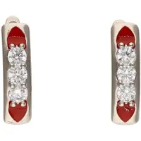 NAEMI Boucles d'oreilles rouge / argent / transparent