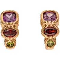 NAEMI Boucles d'oreilles or / vert / violet / rouge