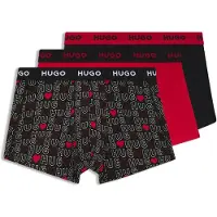 HUGO Design 10267989 Trunk Red Boxers 3 Units Multicolore XS Homme
