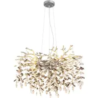 Globo Lampe suspendue Queena Gris argenté Ø 80cm