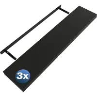 Casaria Étagère murale Étagère flottante 110cm Lot de 3 Noir + support