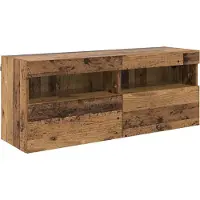 vidaXL Meuble TV mural avec éclairage LED, aspect bois vieilli, 100 x 30 x 40 cm, aggloméré