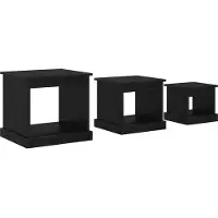 vidaXL Table basse 3 pcs Noir imitation chêne Bois composite