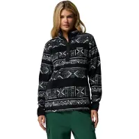Columbia Benton Springs Printed Snap Half Zip Fleece Noir M Femme