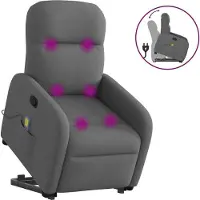 Syfax Fauteuil de massage inclinable Gris foncé Tissu
