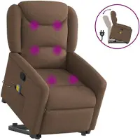 Syfax Fauteuil de massage inclinable Marron Tissu