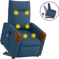 Syfax Fauteuil de massage inclinable Bleu Tissu