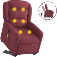 Syfax Fauteuil inclinable de massage Rouge bordeaux Tissu