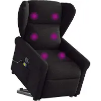 Syfax Fauteuil de massage inclinable Noir Tissu