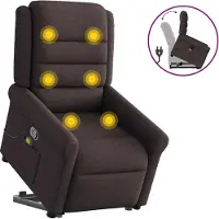 Syfax Fauteuil inclinable de massage Marron foncé Tissu