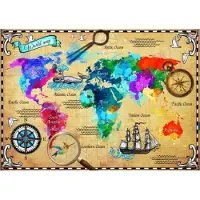 Bluebird Puzzle carte du monde colorée Puzzle - 2000 pièces