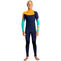 Hurley Advant 3/2 Mm Junior Long Sleeve Back Zip Neoprene Suit Bleu 7-8 Years Garçon