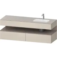 Duravit Collection One lavabo à encastrer avec meuble sous-vasque en console, 1600x550x600mm, niche basalte mat, vasque à droite, QA4796043830000