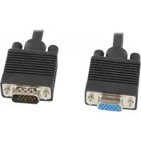 Lanberg AC VGAC 10CC 0018 B+ VGA (15 broches) mâle vers VGA (15 broches) femelle avec noyau en ferrite, 1,8 m, noir