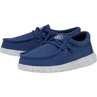 HEY DUDE Wally Slub Canvas Boat Shoes Bleu EU 32 Enfants