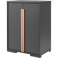 Vipack - LONDON Armoire à linge 2 portes, avec 2 étagères,Reproduction blanc, talon en hêtre naturel massif