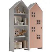 Vipack - CASAMI BRUGES Ensemble de 2 pièces composé de : Armoire à étagères, armoire à 1 porte avec façade en rose