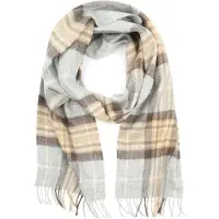 Suitable Echarpe à Carreaux Merinos Beige Gris