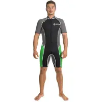 Abysstar Surf 2.5 Mm Short Sleeve Front Zip Shorty Gris XL Homme