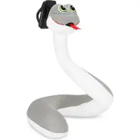 Spokey SERPENTE - Oreiller de voyage, Coussin de voyage, Blanc, Gris, Argent