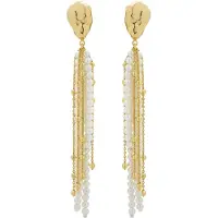 Luxenter Boucles d'oreilles en perle blanche avec finition en or jaune 18 carats - Subri