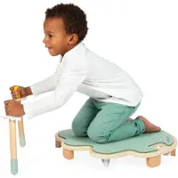 Janod Sweet Cocoon - Planche à roulettes pour enfants - Planche d'équilibre en bois
