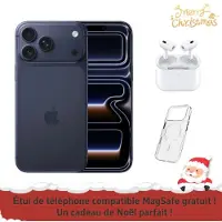 Apple iPhone 17 Pro 256 Go Bleu + AirPods Pro 3 + coque de téléphone méga