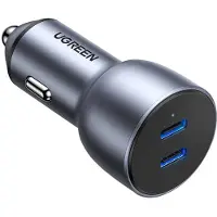 UGREEN chargeur allume-cigare 2x USB Type C Quick Charge 4.0 PD 36 W FCP AFC 3 A gris