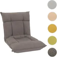 Mendler Fauteuil de sol HWC-N44, fauteuil de relaxation Coussin de sol Canapé de sol Fauteuil pliant 6 positions de relaxation, structure stable en velours gris foncé