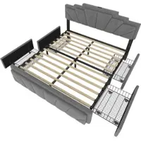 MODFU Lit Coffre 90x200 cm - Lit Simple avec Lit avec Rangement et Dossier Rembourré, Sommier à Lattes, Revêtement en Velours, Sans Matelas - Rose
