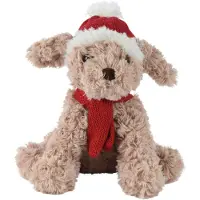 Nobrand Decoris Peluche chien de Noël 15 x 10 x 20 cm