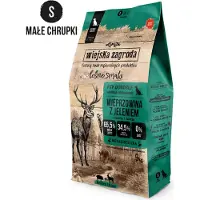 Wiejska zagroda Leśne smaki - Porc avec croustillants de cerf pour chiens de petite race - S 9kg