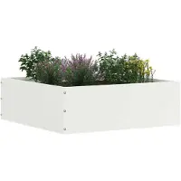 vidaXL Bordure de jardin, 6 pièces, 40 x 40 x 13 cm, acier, blanc