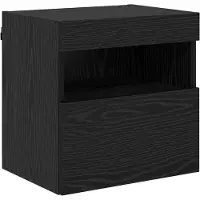 vidaXL Étagères murales TV 2 pcs Noir imitation chêne 40 x 30 x 40 cm