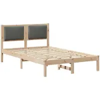 vidaXL Cadre de lit gris foncé 120 x 190 cm Pin massif