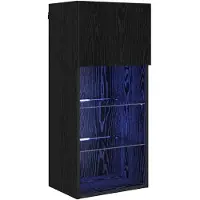 vidaXL Meuble TV mural Noir aspect chêne, aggloméré