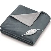 Beurer HD 75 - Couverture chauffante Taupe - Ultra douce, respirante et temprature réglable avec arret automatique- 180 x 130cm