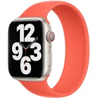Apple Bracelet Boucle unique en Silicone pour Watch | 44/45/46/49 mm - Taille 8 - Nectarine